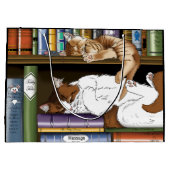 Bibliothek für Katzen buchen Große Geschenktüte (Rückseite)
