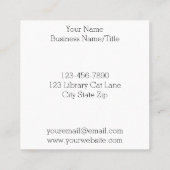 Bibliothek für Katzen buchen Quadratische Visitenkarte (Rückseite)