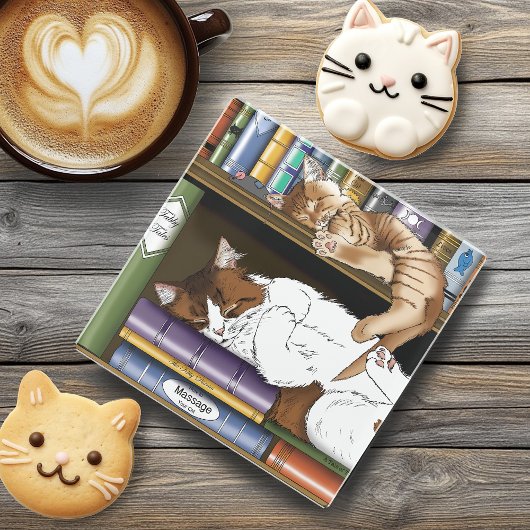 Bibliothek für Katzen buchen Untersetzer