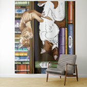 Bibliothek für Katzen buchen Wandteppich (Beispiel)