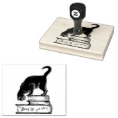Bibliothek Gatto Cat Book Ownership Briefmarke Hol Gummistempel (Stempel)