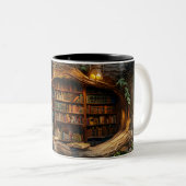 Bibliothek im 3D-Stil von Woods Zweifarbige Tasse (VorderseiteRechts)