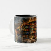 Bibliothek im 3D-Stil von Woods Zweifarbige Tasse (Vorderseite Links)