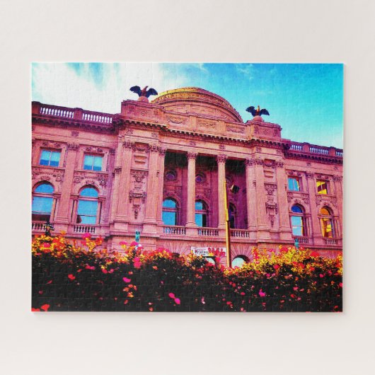 Bibliothek im Frühling Puzzle (Horizontal)