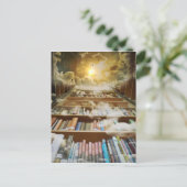 Bibliothek im Himmel Postkarte (Stehend Vorderseite)