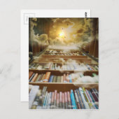 Bibliothek im Himmel Postkarte (Vorne/Hinten)