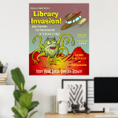 Bibliothek Invasion! Werbeaktion-Poster lesen Poster (Heimbüro)
