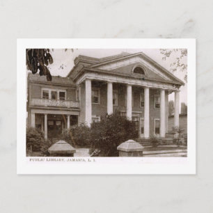 Bibliothek, Jamaica, Queens, New York Vintage Postkarte