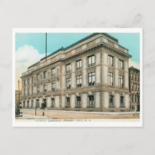 Bibliothek, Jersey City, NJ Vintage Postkarte