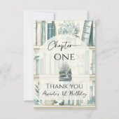 Bibliothek Kapitel Eins Blauer Junge 1. Geburtstag Dankeskarte (Vorderseite)