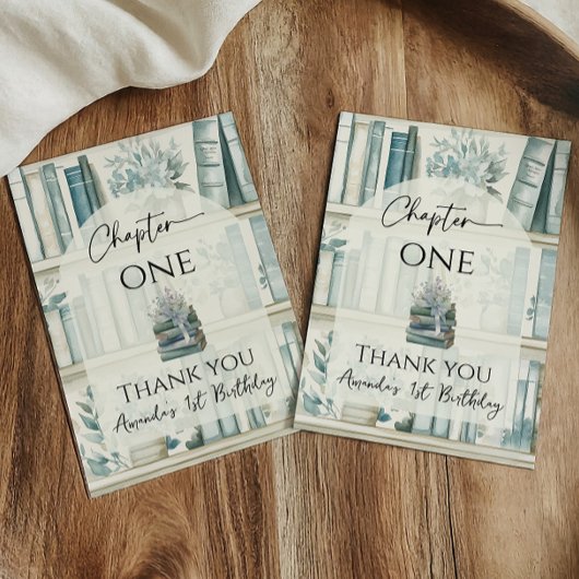 Bibliothek Kapitel Eins Blauer Junge 1. Geburtstag Dankeskarte