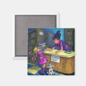 Bibliothek Karo Out Artwork Magnet (Vorderseite/Rückseite)