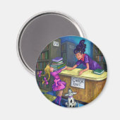 Bibliothek Karo Out Artwork Magnet (Vorderseite/Rückseite)