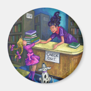 Bibliothek Karo Out Artwork Magnet