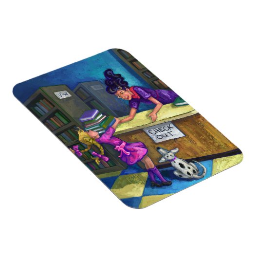 Bibliothek Karo Out Artwork Magnet (Rechte Seite)