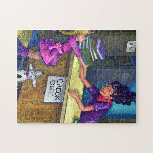 Bibliothek Karo Out Artwork Puzzle (Horizontal)