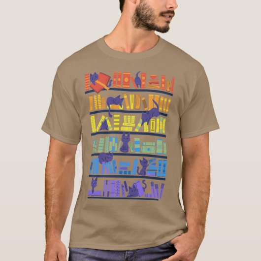Bibliothek Kätzchen Freunde T-Shirt (Vorderseite)