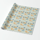 Bibliothek Katzen Geschenkpapier (Ungerollt)