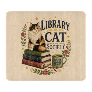 Bibliothek Katzen Gesellschaft Buchliebende Dreifa Schneidebrett