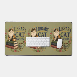 Bibliothek Katzen Gesellschaft Buchliebende Dreifa Schreibtischunterlage