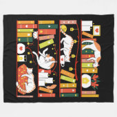 Bibliothek Katzen Herbstfarbversion Fleecedecke (Vorderseite (Horizontal))