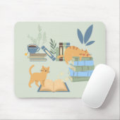 Bibliothek Katzen Mousepad (Mit Mouse)