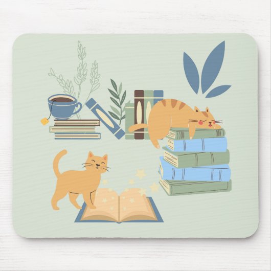 Bibliothek Katzen Mousepad (Vorne)