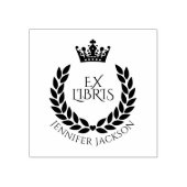 Bibliothek "Kranken und Kronen Ex Libris" Gummistempel (Prägung)