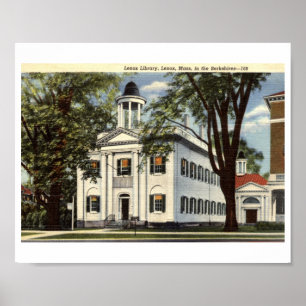 Bibliothek, Lenox, Massachusetts 1932 Vintage Post Poster