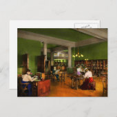 Bibliothek - Lesen von Erwachsenen 1900 Postkarte (Vorne/Hinten)