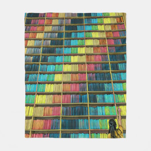 Bibliothek Liebhaber Geschenk Fleecedecke (Vorderseite)
