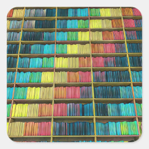 Bibliothek Liebhaber Geschenk Quadratischer Aufkleber