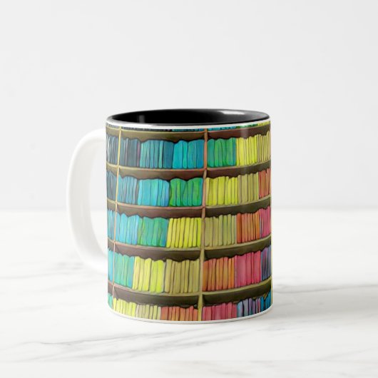 Bibliothek Liebhaber Geschenk Zweifarbige Tasse (Vorderseite Links)