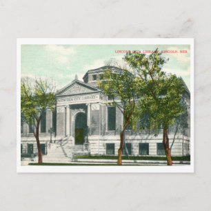 Bibliothek, Lincoln, Nebraska Vintag Postkarte