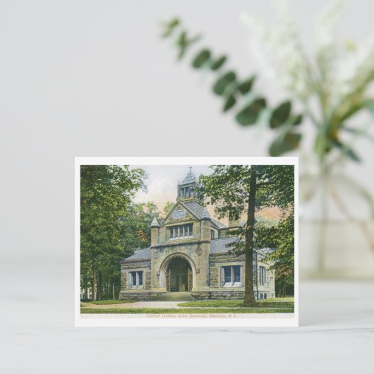 Bibliothek, Madison, New Jersey Vintag Postkarte (Stehend Vorderseite)