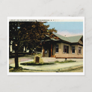 Bibliothek, Marlborough, NY Vintage Postkarte