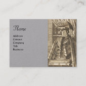 BIBLIOTHEK MIT BÜCHERN, graues Papier Visitenkarte (Vorderseite)