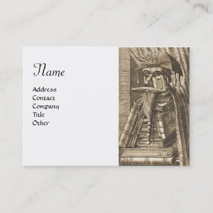 BIBLIOTHEK MIT BÜCHERN Schwarz-weiß Visitenkarte