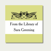 Bibliothek mit Etikettenaufklebern für Buchzeichen Quadratischer Aufkleber