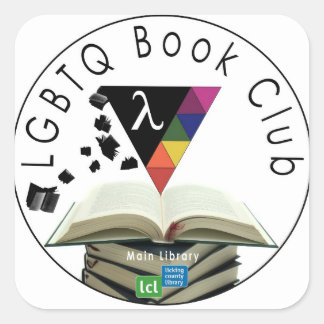 Bibliothek mit lickenden Landkreisen: LGBTQ-Aufkle Quadratischer Aufkleber