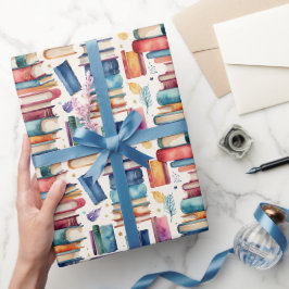 Bibliothek mit Whimsikfarben Geschenkpapier