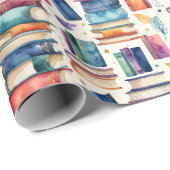 Bibliothek mit Whimsikfarben Geschenkpapier (Rolleneckpunkt)