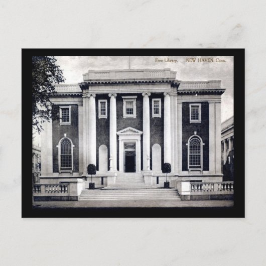 Bibliothek, New Haven, Connecticut Vintag Postkarte (Vorderseite)