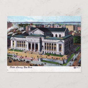Bibliothek, New York City 1908 Vintag Postkarte
