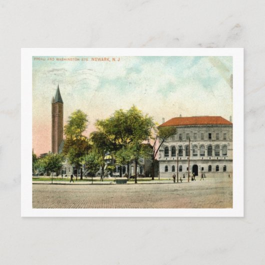 Bibliothek, Newark, New Jersey 1908 Vintag Postkarte (Vorderseite)