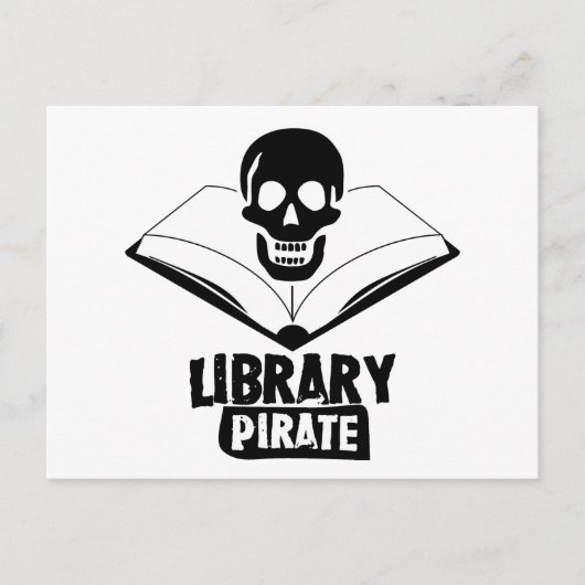 Bibliothek Pirate Postkarte (Vorderseite)