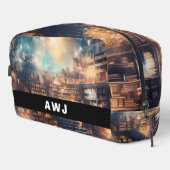 Bibliothek Print Dopp Bag Waschbeutel (Rechte Ecke)