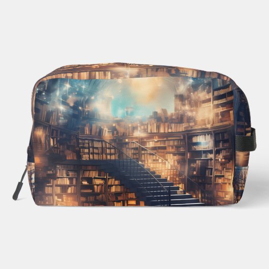 Bibliothek Print Dopp Bag Waschbeutel (Rückseite)