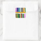 Bibliothek Quadratischer Aufkleber (Tasche)