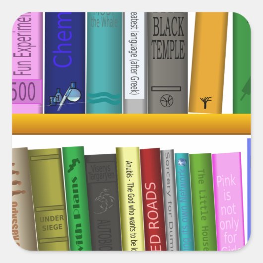 Bibliothek Quadratischer Aufkleber (Vorderseite)